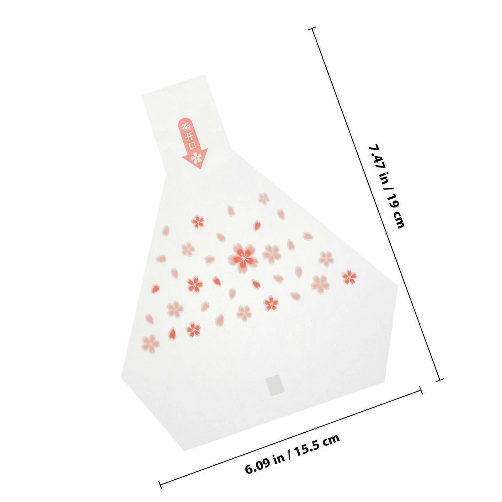 Wrapper Bags for Storage Pink Onigiri Triangular Packaging 100Pcs