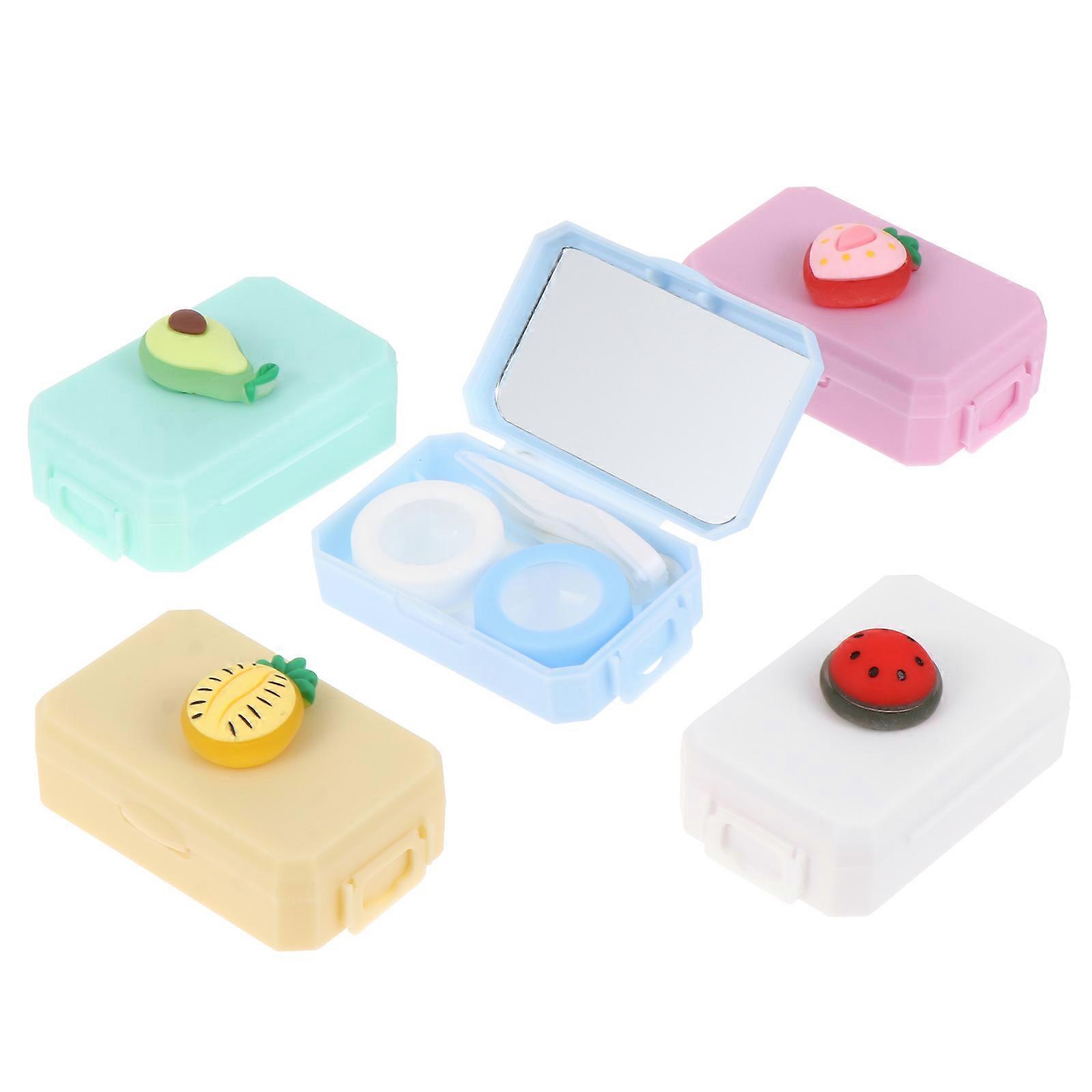 Plastic Eye Lens Storage Boxes Waterproof Lens Cases for Storage 5Pcs
