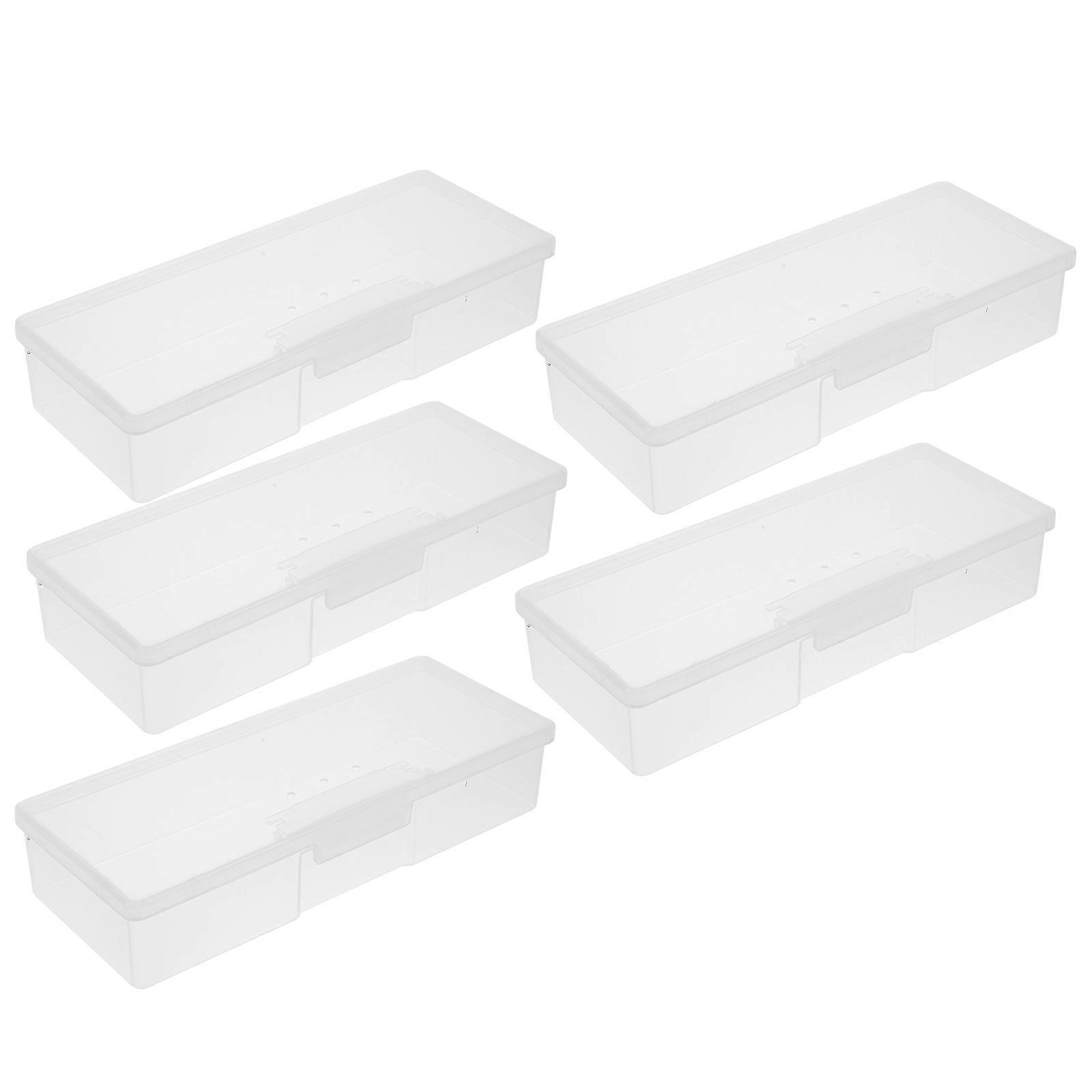 Manicure Storage Case Multifunctional Organizer Box White 5Pcs for Storage
