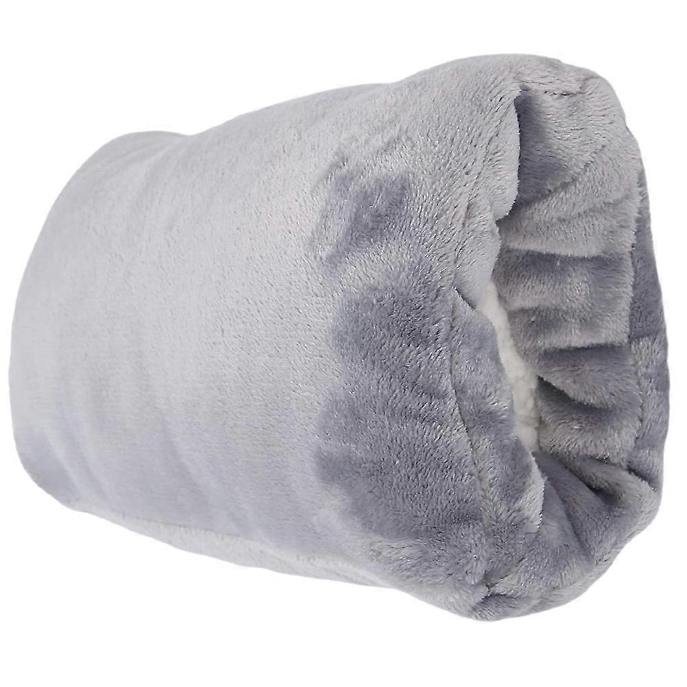 USB Cable Powered Hand Warmer Pouch Offering Heat Light Grey Soft Flannel