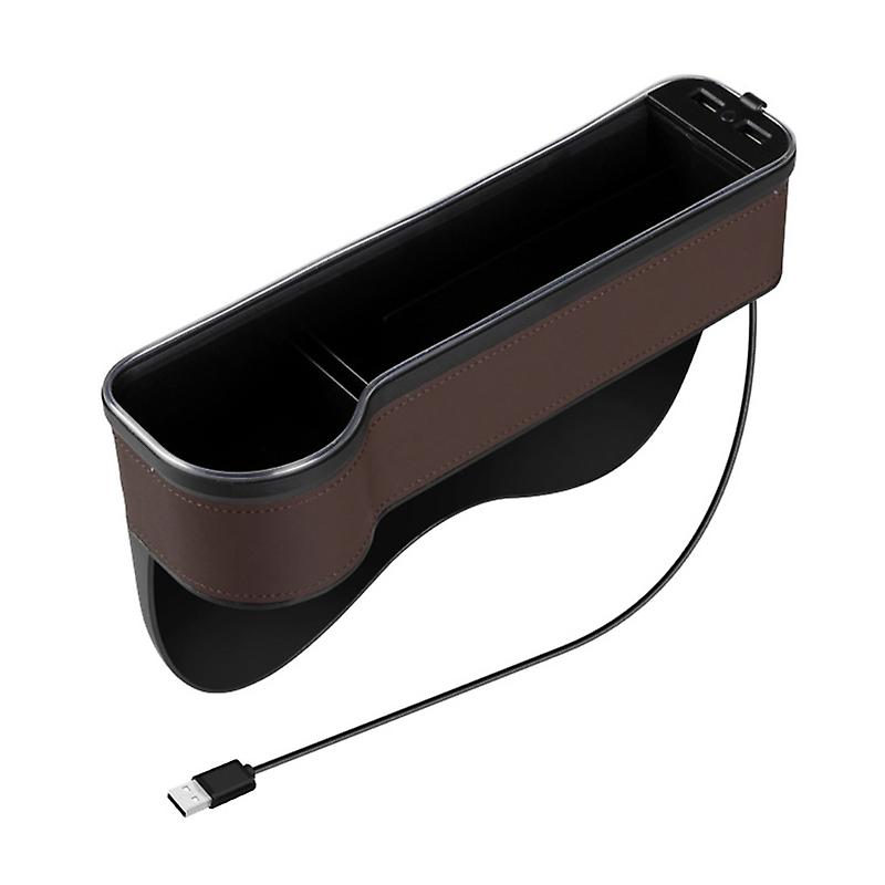 سيارة متعددة الوظائف لملء فجوات المقعد مع حامل كوب شحن USB مزدوج LED