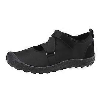 Scarpe da tennis nere da donna: comode, antiscivolo, facili da indossare, ideali per camminare, per la spiaggia e per attività all'aperto; calzata ampia, adatte per essere indossate tutto il giorno.