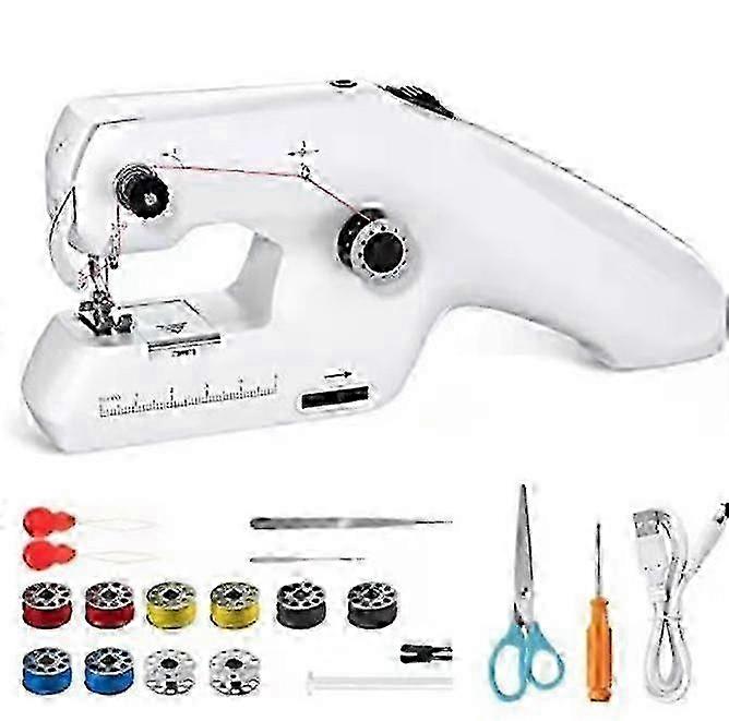 Portable Electric Handheld Sewing Machine with Dual Line Function for Quick Repairs and Crafting Projects
