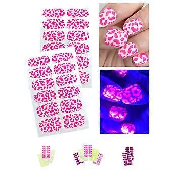 Neon Nail Decals UV Glow Leopard Print SelfAdhesive Stickers for Rave and Party Nail Art