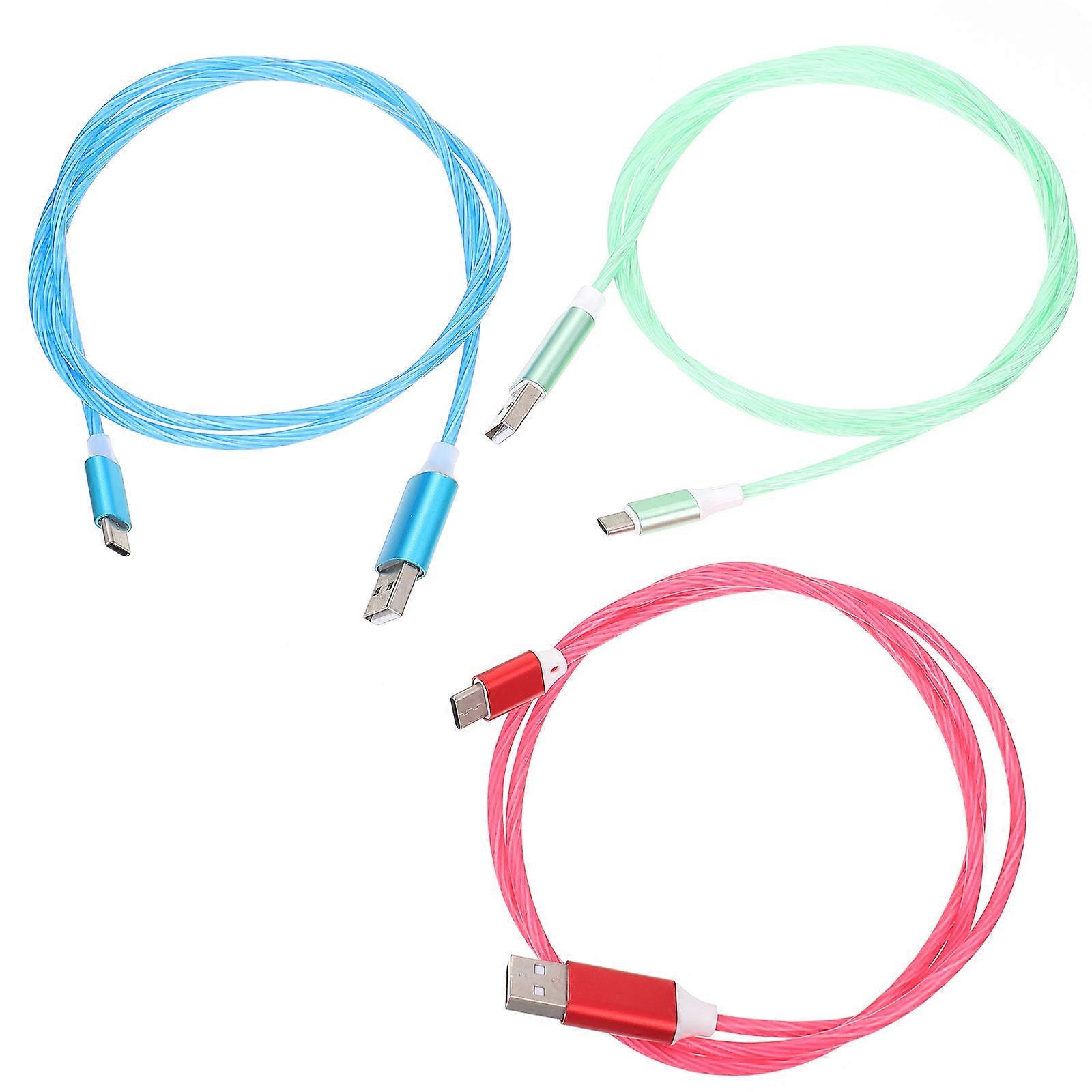 Type Charging Cable Flowing Light Fast Charge 3Pcs Collection