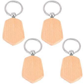 Wooden Keychains Creative Key Rings for Decoration 4Pcs Pendant Set