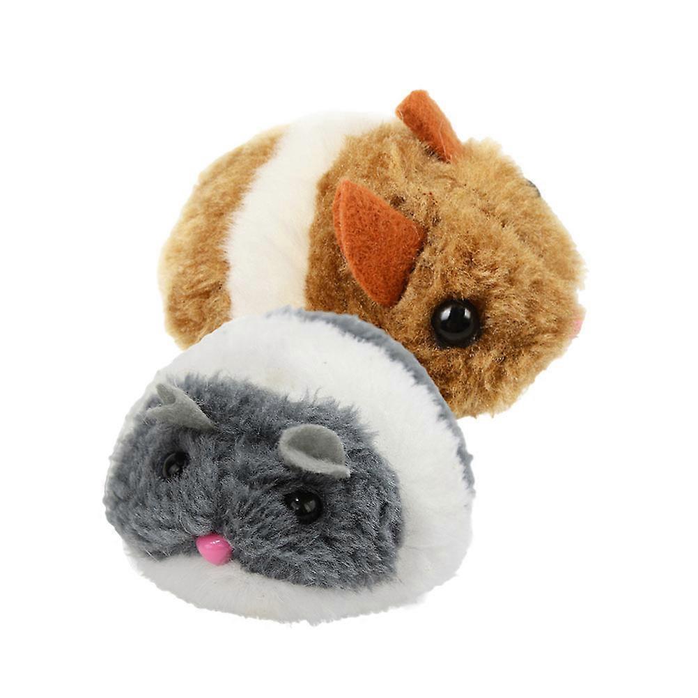Cat Mouse Toy Plush Interactive Pulling Toy for 2Pcs Cats
