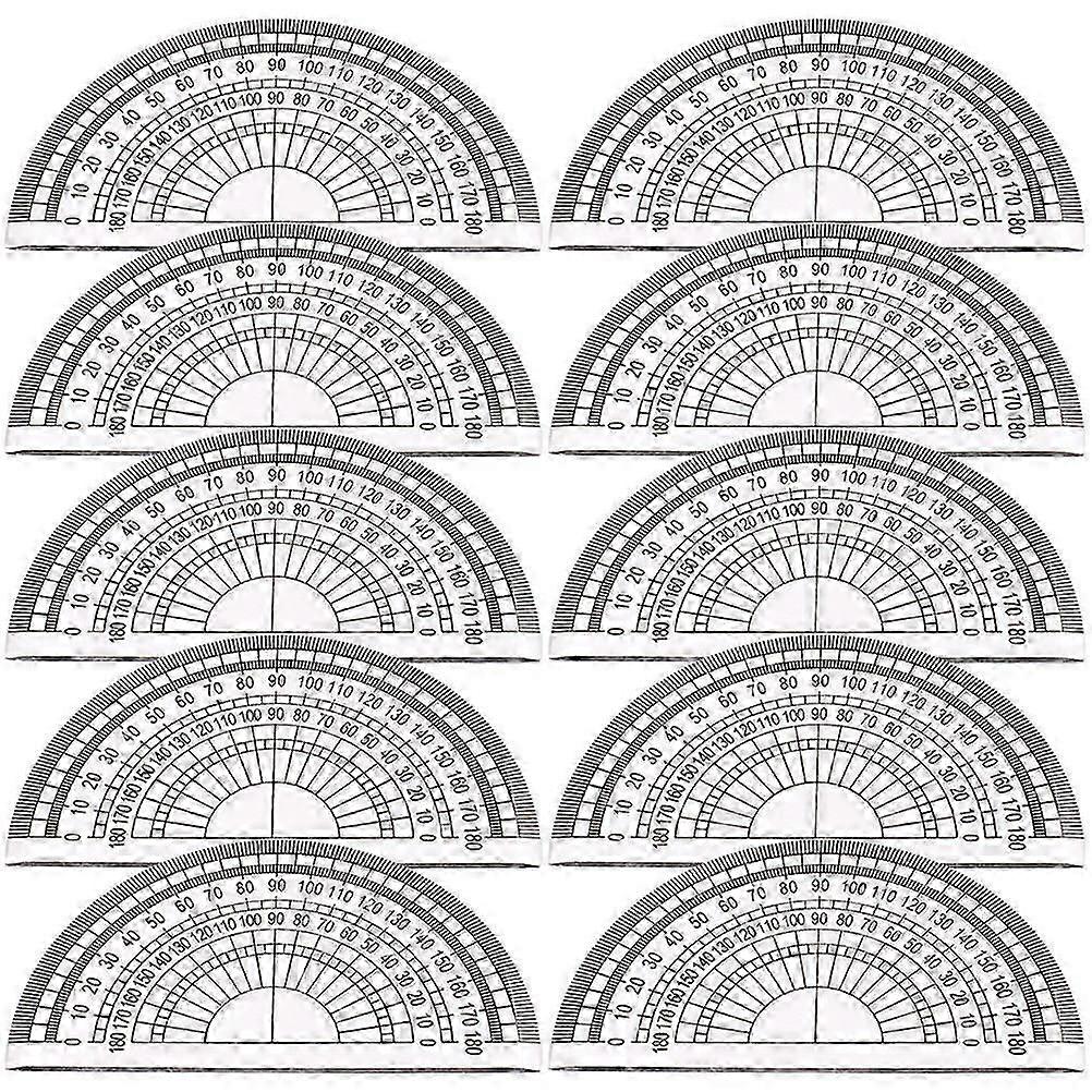 Student Plastic Protractor for Measuring 20Pcs Transparent Math Tools