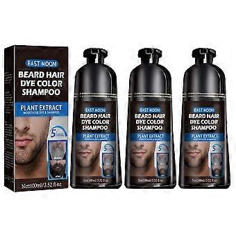 1-3x Beard Dye Shampoo For Men, Men Mustache & Beard Dye For Gray Hair To Black, Natural Beard Dye Shampoo For Men Black In 5 Minutes NEW