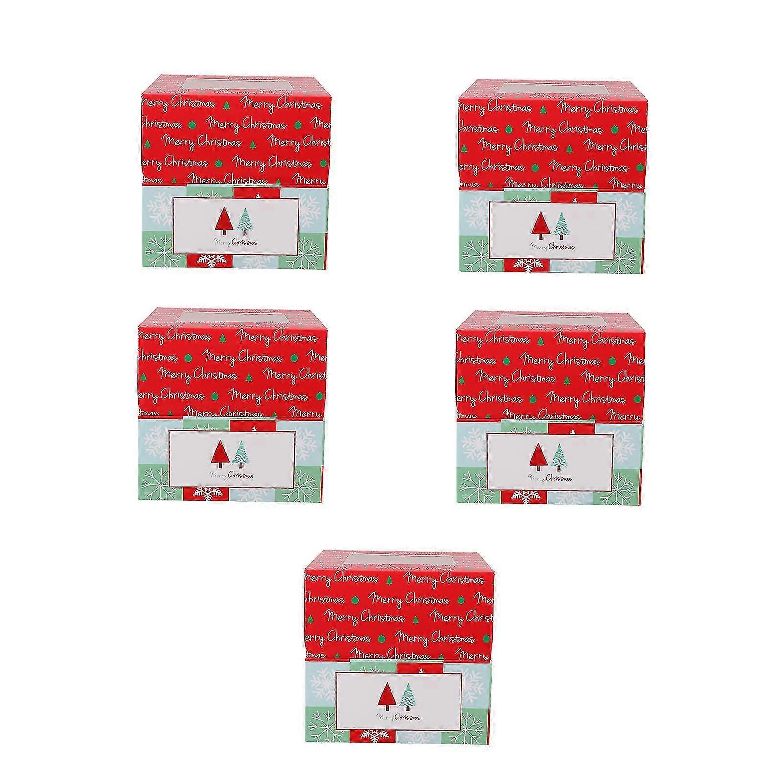 Paper Cupcake Box compatible with Storage 10Pcs Christmas Cake Boxes with Window Insert