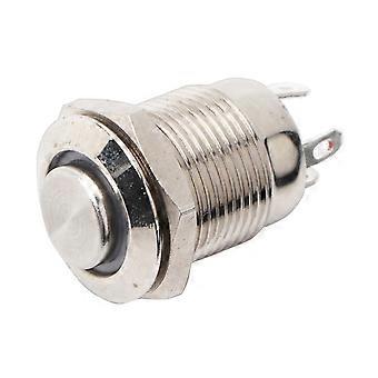 12mm vanntett metall øyeblikkelig trykknappbryter Høy flush 4-pinners rød LED 2V