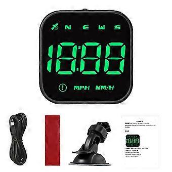 Digital Gps Hud Speedometer Bil Head Up Display Mph Kmh Kompas Overhastighed Alarm X
