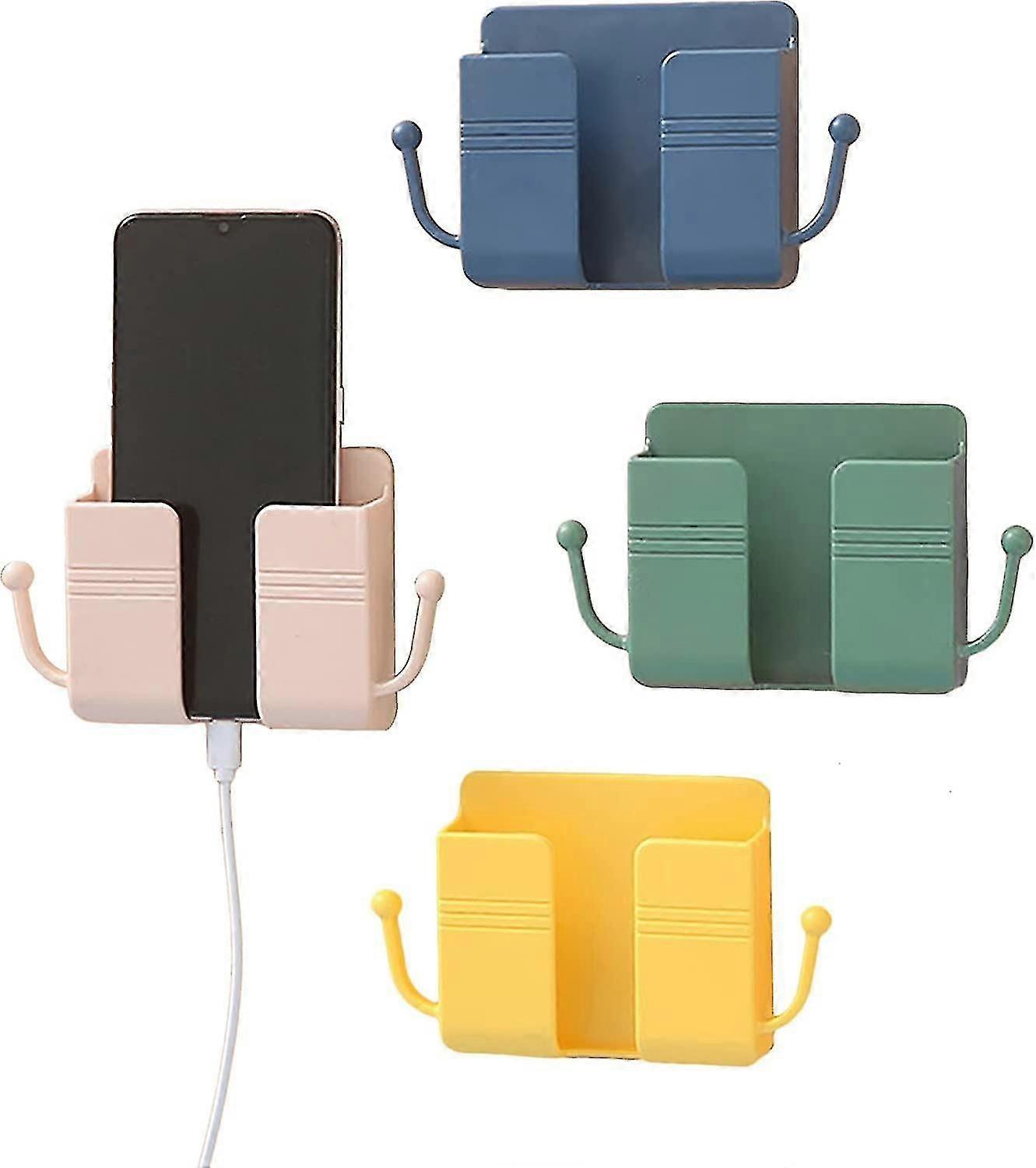 4pcs Wall Mounted Remote Control Holder Wall Mounted Organizer Box