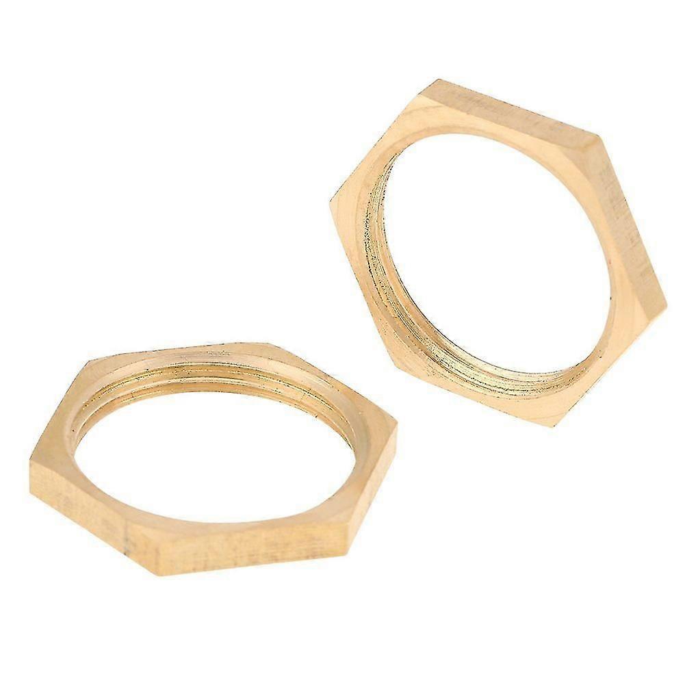 Hex Lock Nuts G1/8 Pipe Lock Nut Thread Pipe Fitting Brass Thin Nut(gold)( 40pcs)