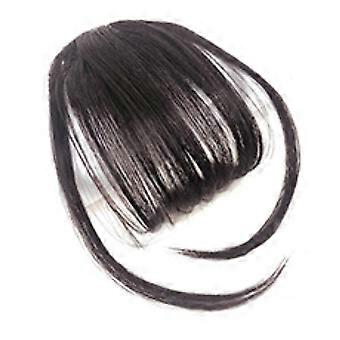 Pony Haarspange in Pony Dünner Pony mit Schläfen Haarteile für Frauen Clip on Air Bangs Flacher ordentlicher Pony Haarverlängerung für den täglichen Gebrauch (Tiefbraun) De