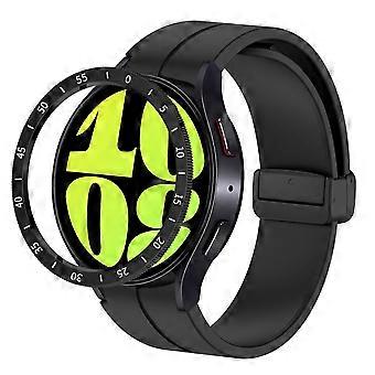 For Samsung Galaxy Watch 6 Classic 43mm Smartwatch Protective Frame Timeline Black