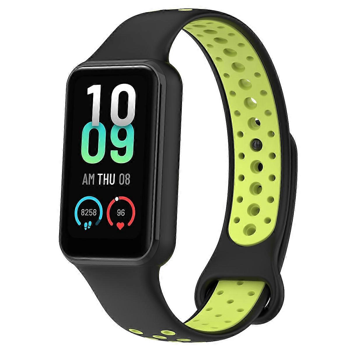 Amazfit Band 7 Two-Tone Silicone Sport Wristband Black / Green Replacement Wristband