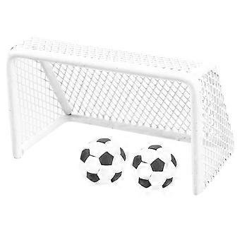 1 Set Mini Soccer Goal For Dollhouse - Small Football Net Set With Mini Soccer Ball - Dollhouse Decorative Toy For Kids Indoor Party Game