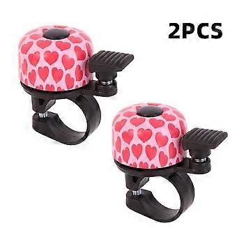 Confezione da 2 campanelli per bicicletta a forma di cuore, campanello da manubrio in lega di alluminio per mountain bike, clacson per bicicletta a ruota piccola, accessorio per ciclismo