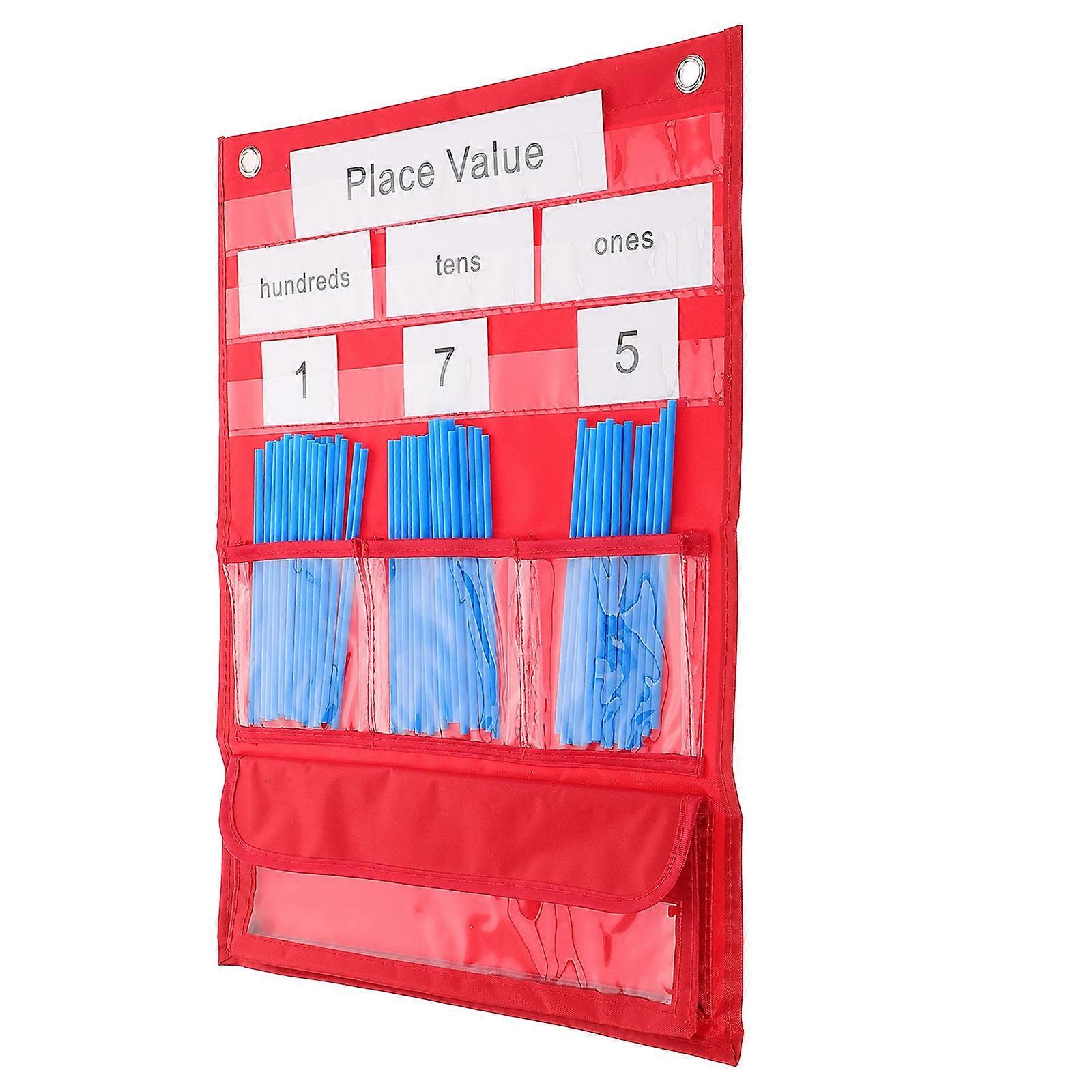 1 Set Pocket Chart Classroom Portable Counting Pocket Chart Numbered Pocket Chart