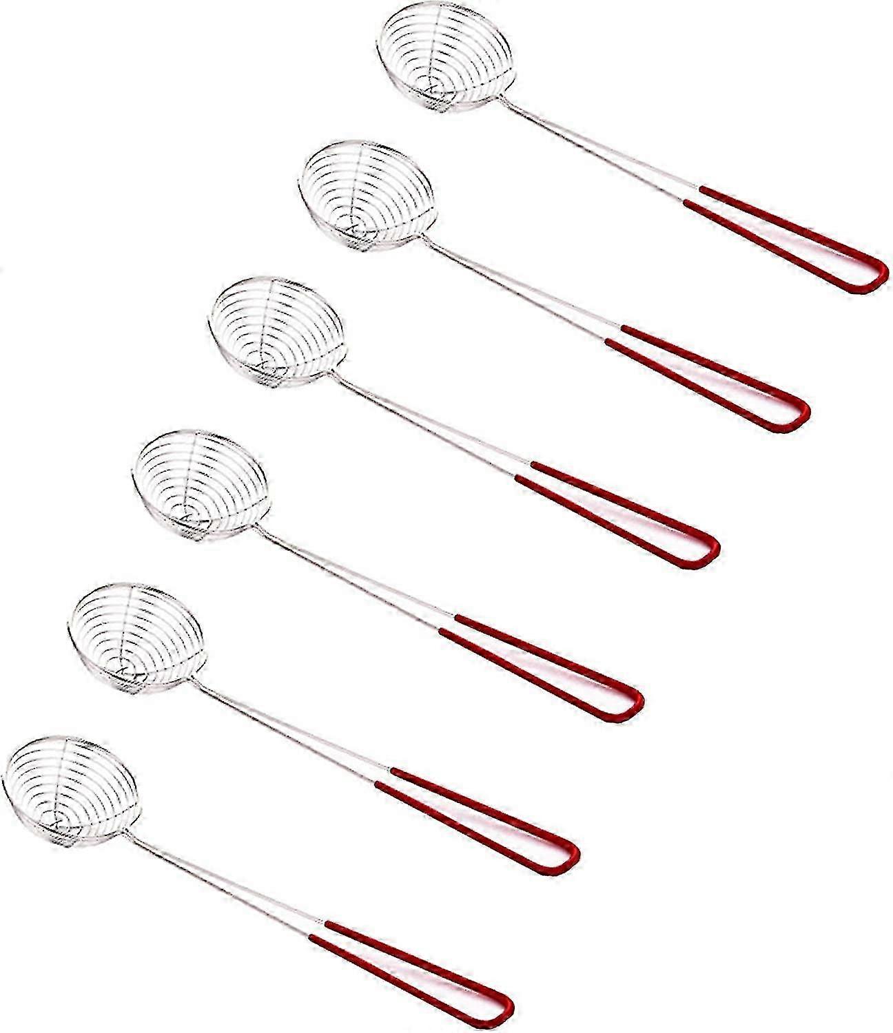 6pcs Straining Spoons,  Fine Skimmers,  Kitchen Colanders The Practical Boiling Gift