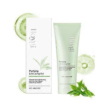 Facial Exfoliating Gel with Green Tea, Hyaluronic Acid & Vitamin C  Pore-Minimizing, Blackhead & Acne Purifying Cleanser