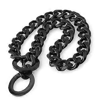 Cadena de collar de perro dorada con hebilla de acero, cadena de eslabones cubanos de acero inoxidable.