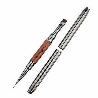 DualEnded Nail Art Brush for Gel and Acrylic, 2 in 1 Wooden Handle Manicure Tool with Liner and Flat Tip
