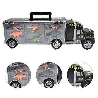 Dinosaur Trailer Toy Set with 6 Dinosaur Toys for Kids Imaginative Play