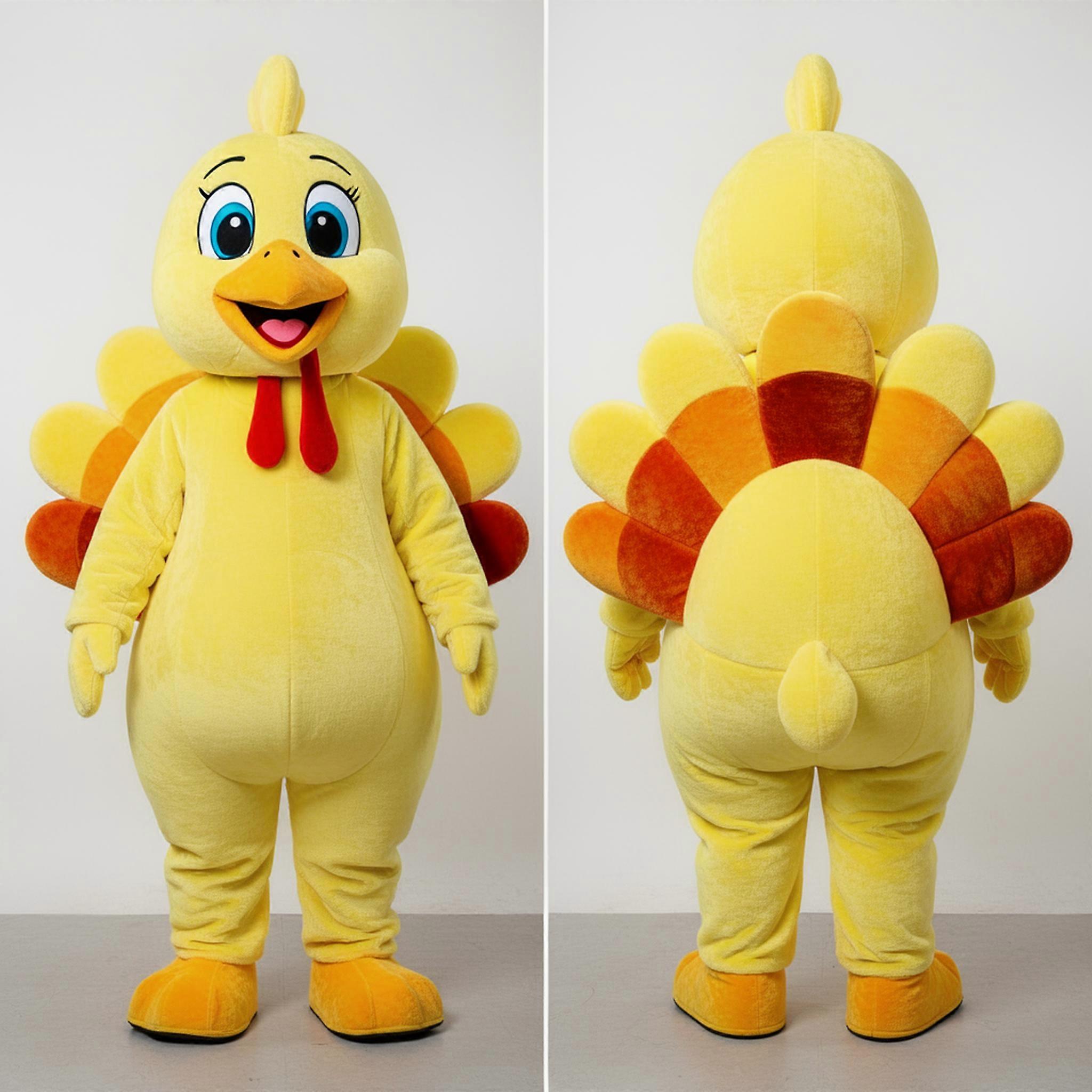 MASTICOT Lemon Yellow Cartoon Turkey Mascot