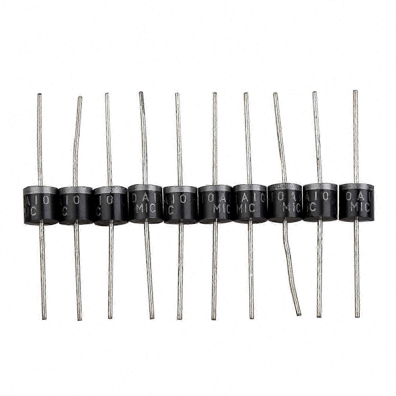 10 Pcs 10A10 Rectifier Diodes with Molded Plastic Case, 1000V 10A