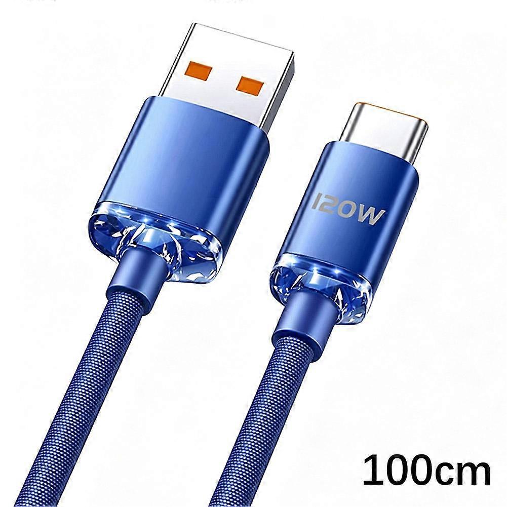 Type-C Charging Cable With Braided Design For Fast Charging And Data Sync