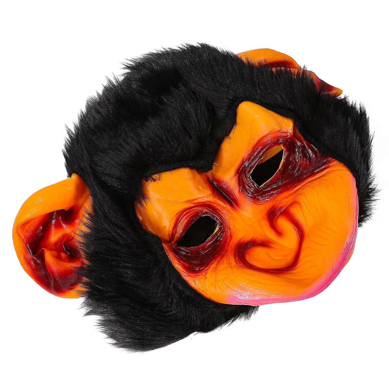 Halloween Monkey Headgear Scary Mask for Dancing Performance 2Pcs Set