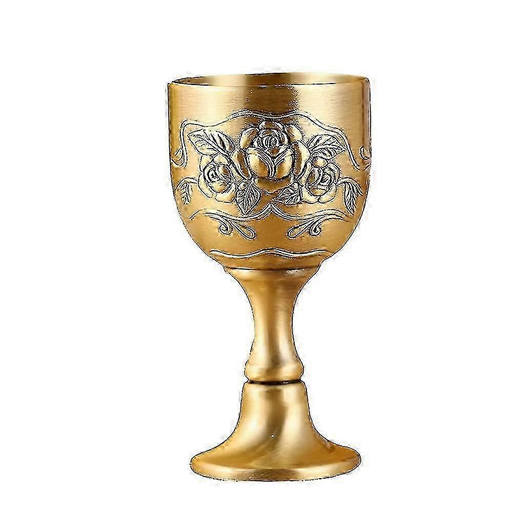 Medieval Bronze Chalice Engraved Flower