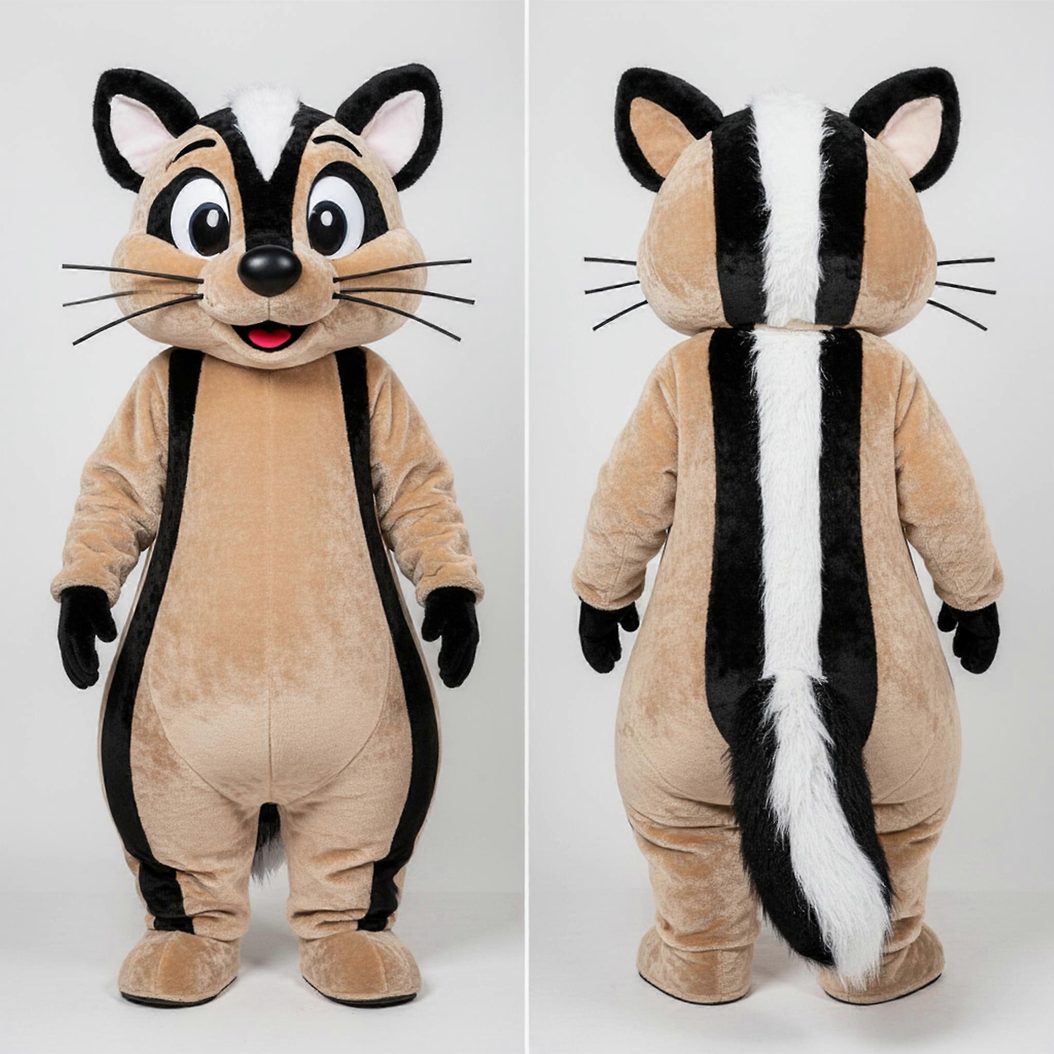 MASTICOT Beige Striped Skunk Mascot