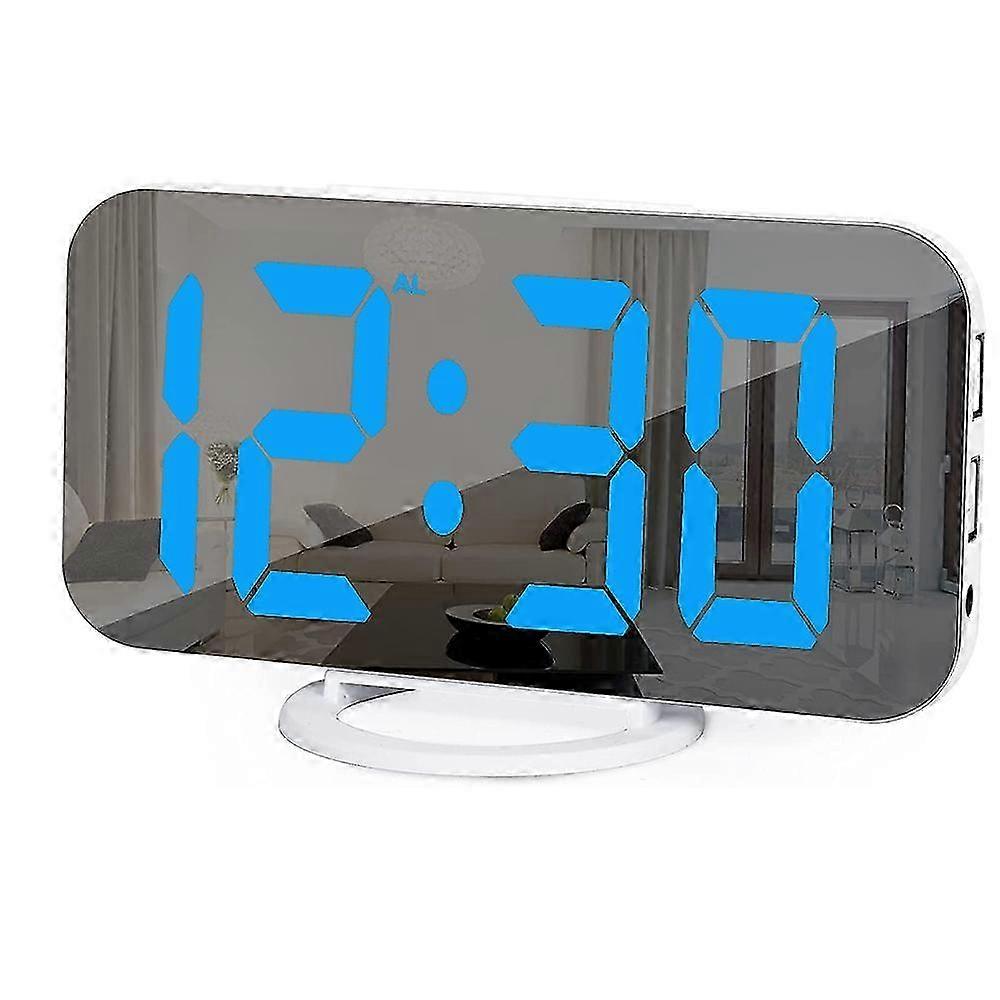 LED Mirror Clock With Snooze Button
