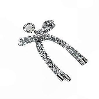 1 Pc Handmade Butterfly Knot Crystal Flash Keychain, Mobile Phone Pendant and Bag Accessory, new