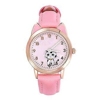 1pc Decorative Kids Watch Noctilucent Watch Children Quartz Watch Leather Strap Watch Wrist Decoration PSD