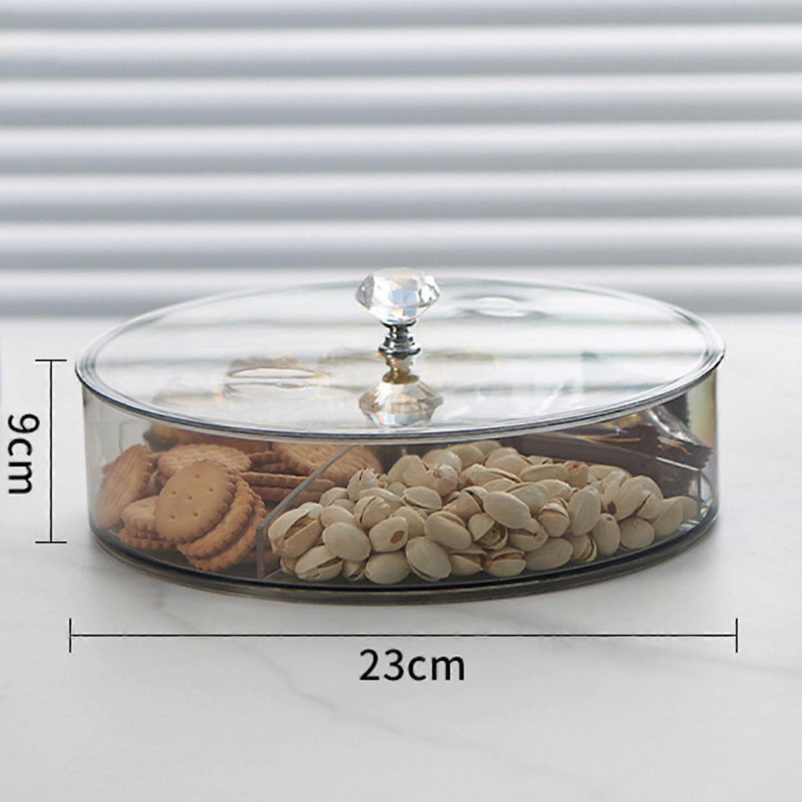Divided Serving Container with Lid, Multi-Compartment Snack Tray, Candy Tray,