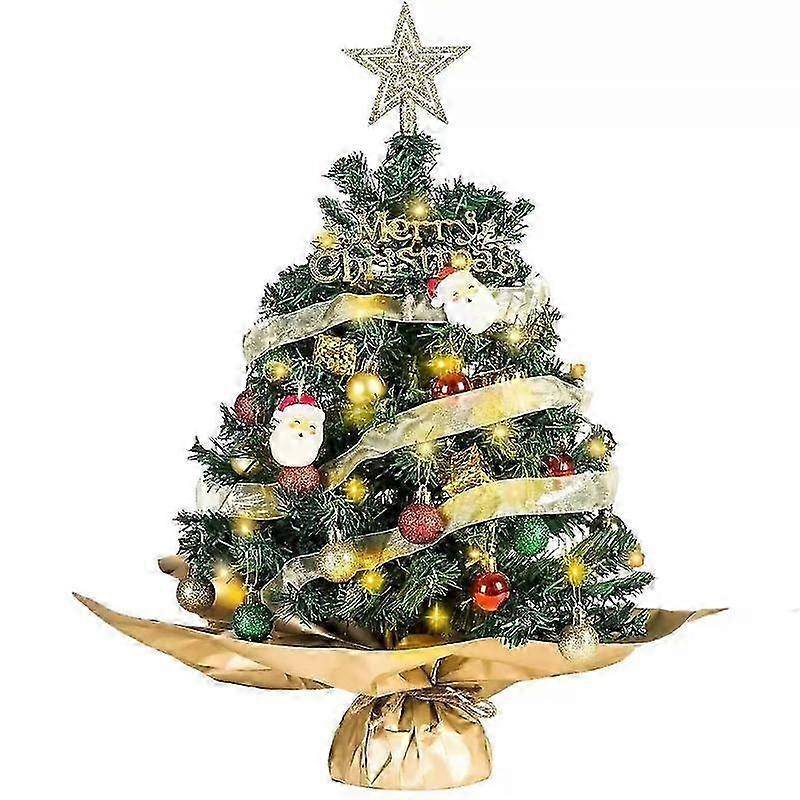 Festive Pre-Lit Desktop PVC Xmas Tree
