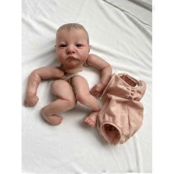 19 Inch Levi Awake Reborn Baby Doll Part NPK Lifelike 3D Painted with Visible Veins Includes Cloth Body