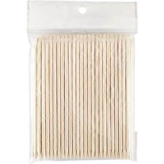 Nail Orange Sticks, Wooden Sticks, for Double Heads Multi Functional Cuticle Pusher Remover Nail Cleaning (100pcs)