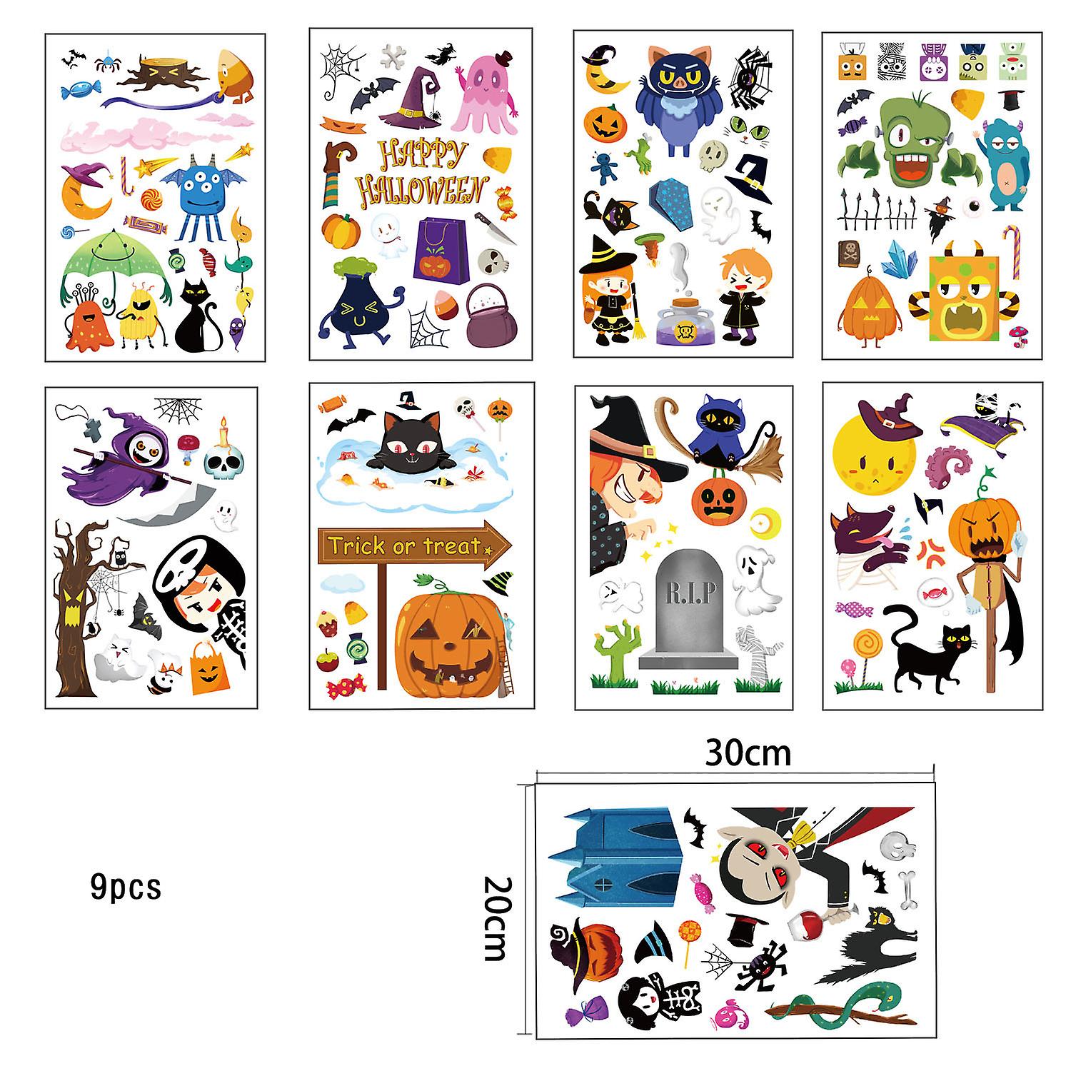 Halloween Electrostatic Window Sticker Party Decor Double Side Glass Sticker