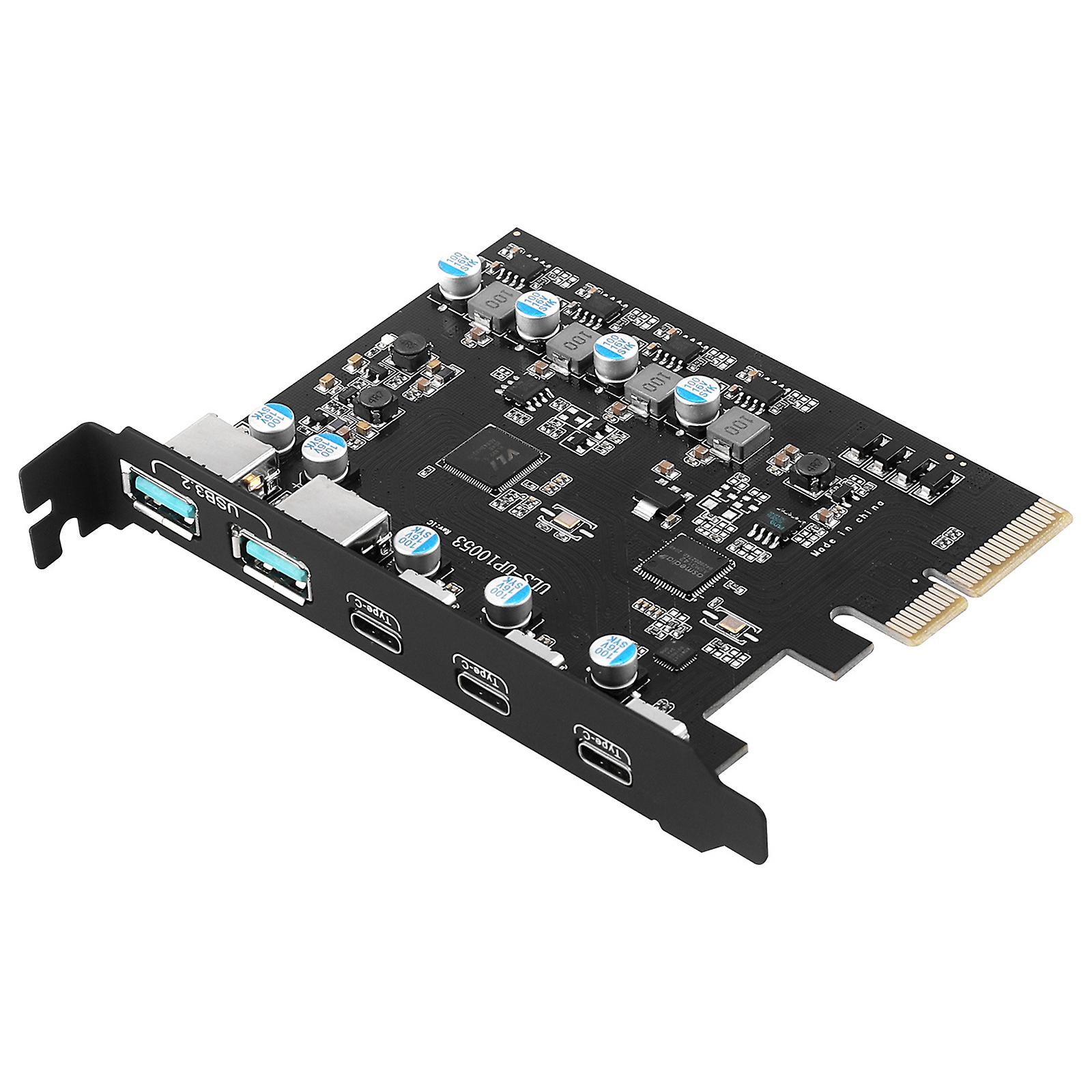 20Gbps Usb 3.2 Pcie Card 5-port PCI-E to USB3.2 Type C Expansion Adapter Card