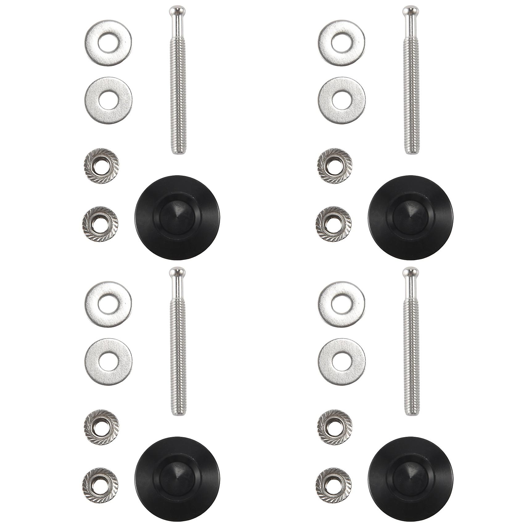 4X Push Button Quick Release Car Hood Latch Pin Lock Bumper Clip Black