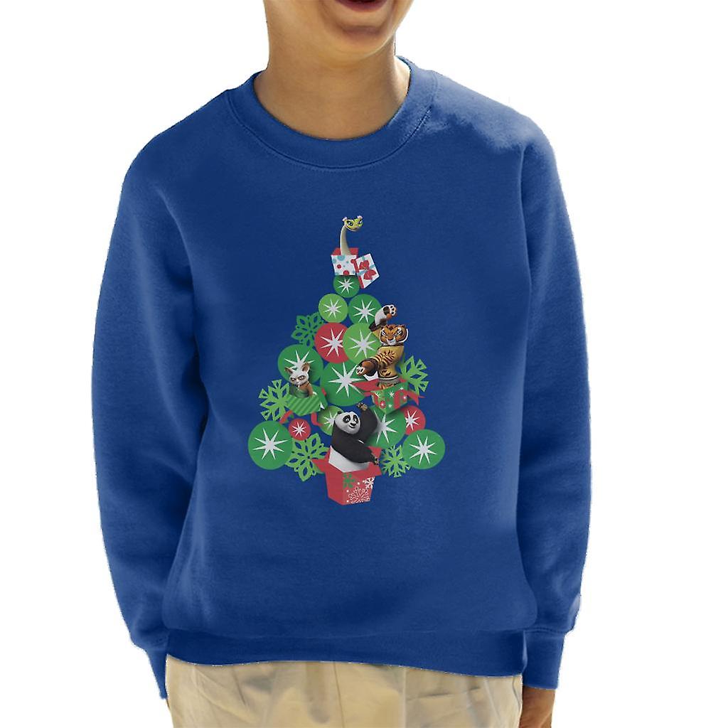Kung Fu Panda Christmas Tree Characters Kid's Sweatshirt
