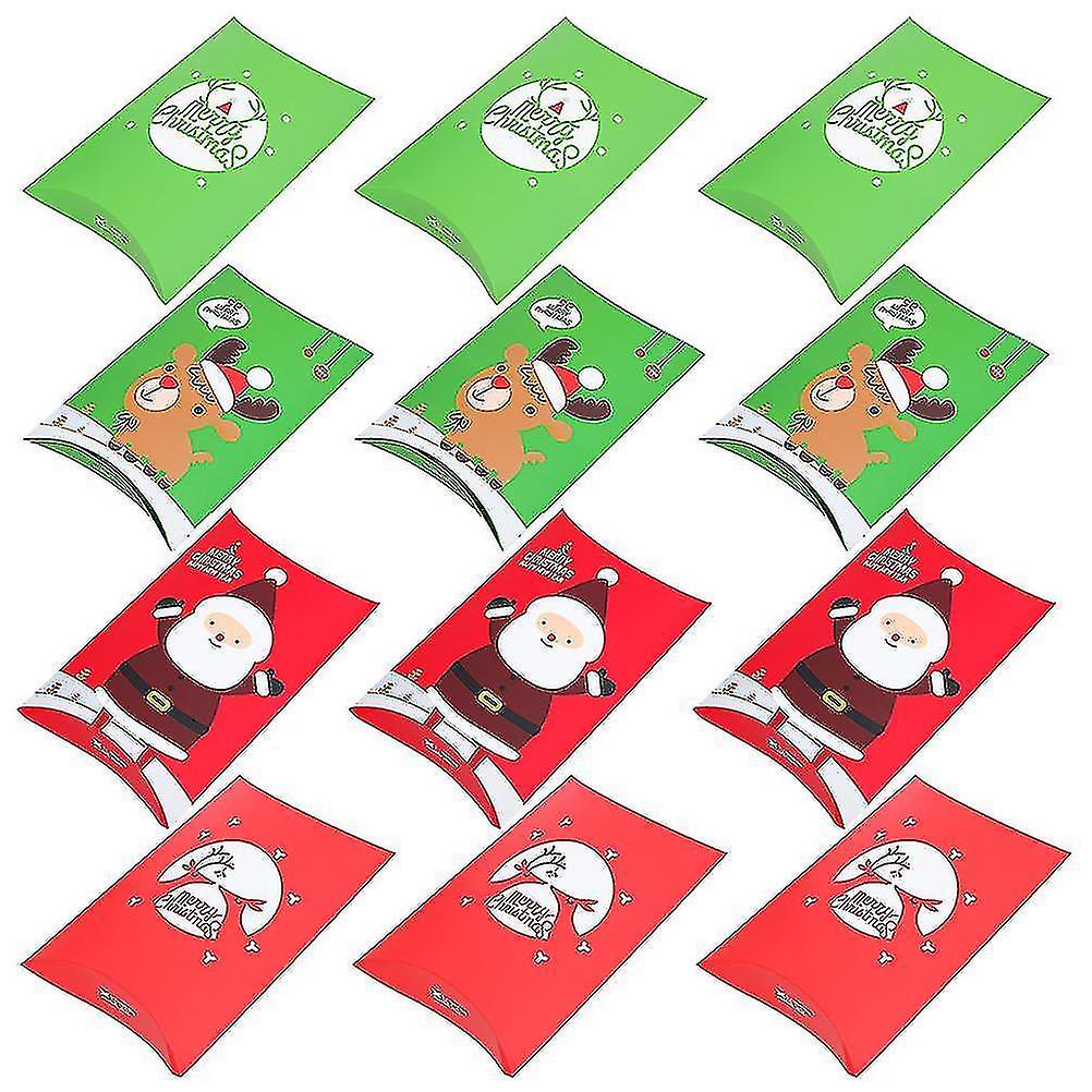 12pcs Christmas Gift Boxes Candy Boxes Gift Packing Box Baking Paper Boxes