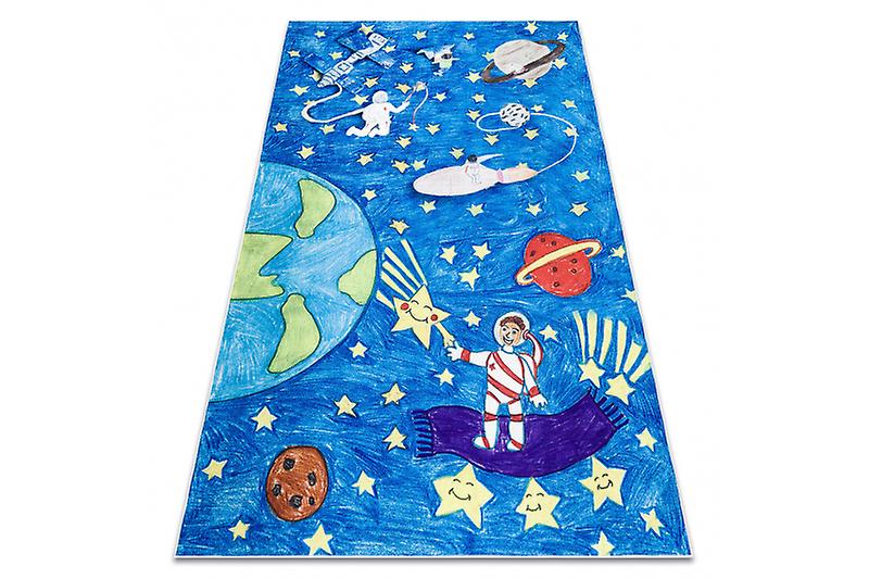 BAMBINO 2265 washing carpet Space, rocket for children anti-slip - blue