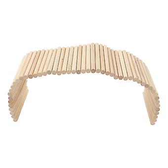 Pet Hideout Bridge Wooden Safe Bendable Small Pet Climbing Tunnel for Rabbits Guinea Pigs Hamsters15x50cm
