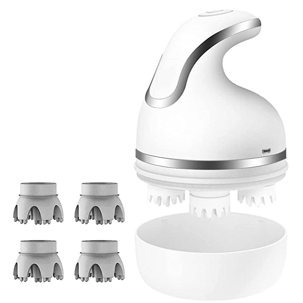 Electric Scalp Massager Body Head Massager Scalp Stress Relax Hair Growth Deep Clean For Pet With Four Replacement Massage Heads